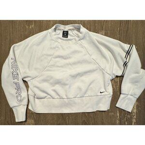 Nike Pro Womens Dri-Fit Get Fit Loose Fitting Sweatshirt White Size Medium Boxy
